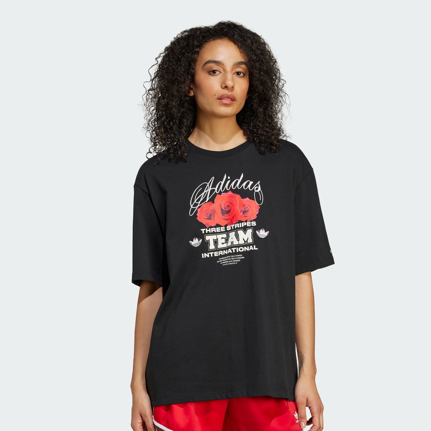 Trefoil Series Flower Loose Tee (Black)
