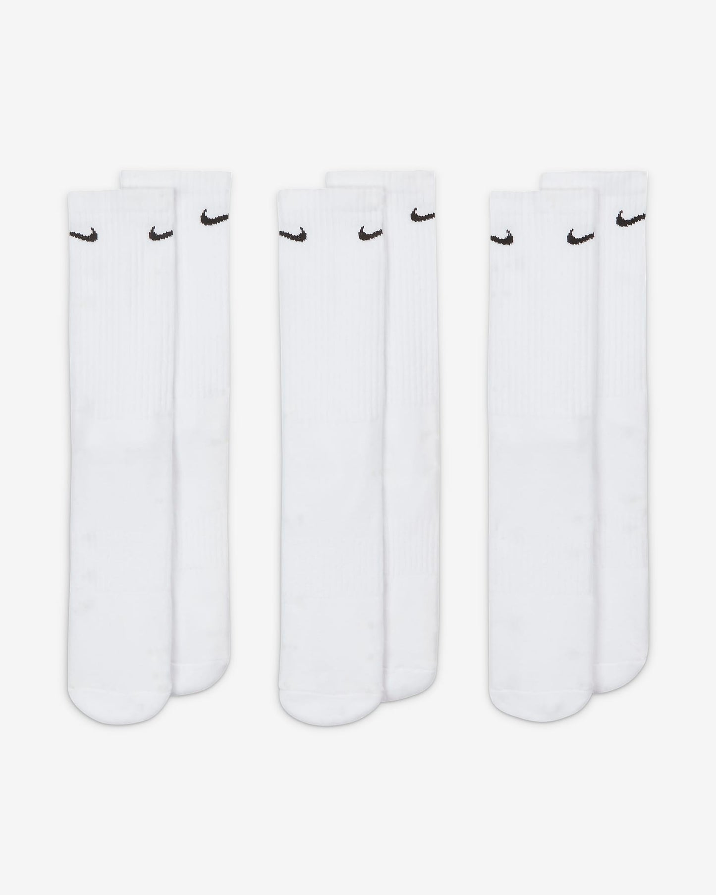 Everyday Cushioned Training Crew Socks (3-Pack) (White / Black)
