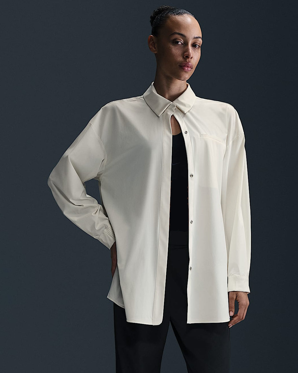 24.7 PerfectStretch Dri-FIT Oversized Long-Sleeve (Off White)