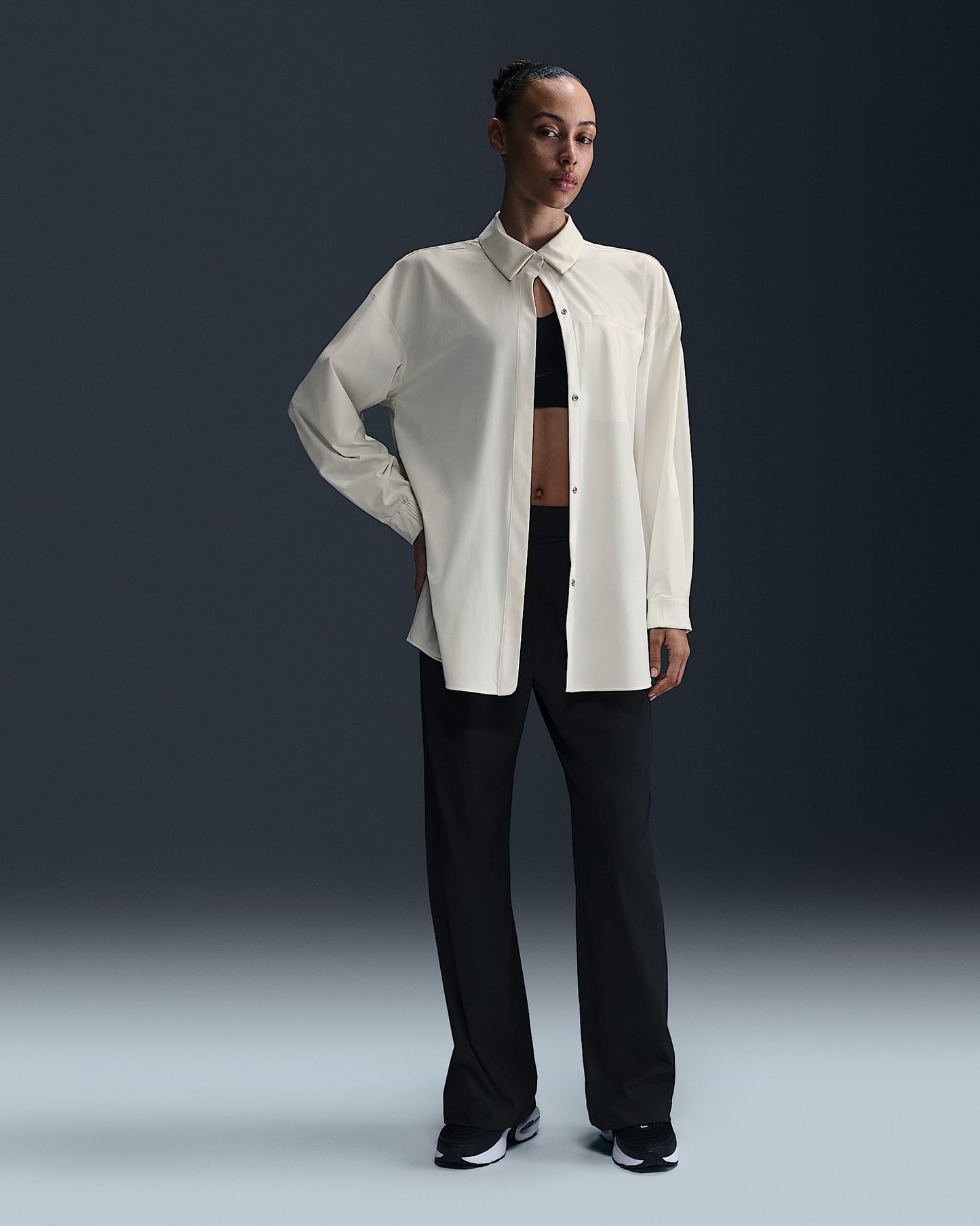 24.7 PerfectStretch Dri-FIT Oversized Long-Sleeve (Off White)