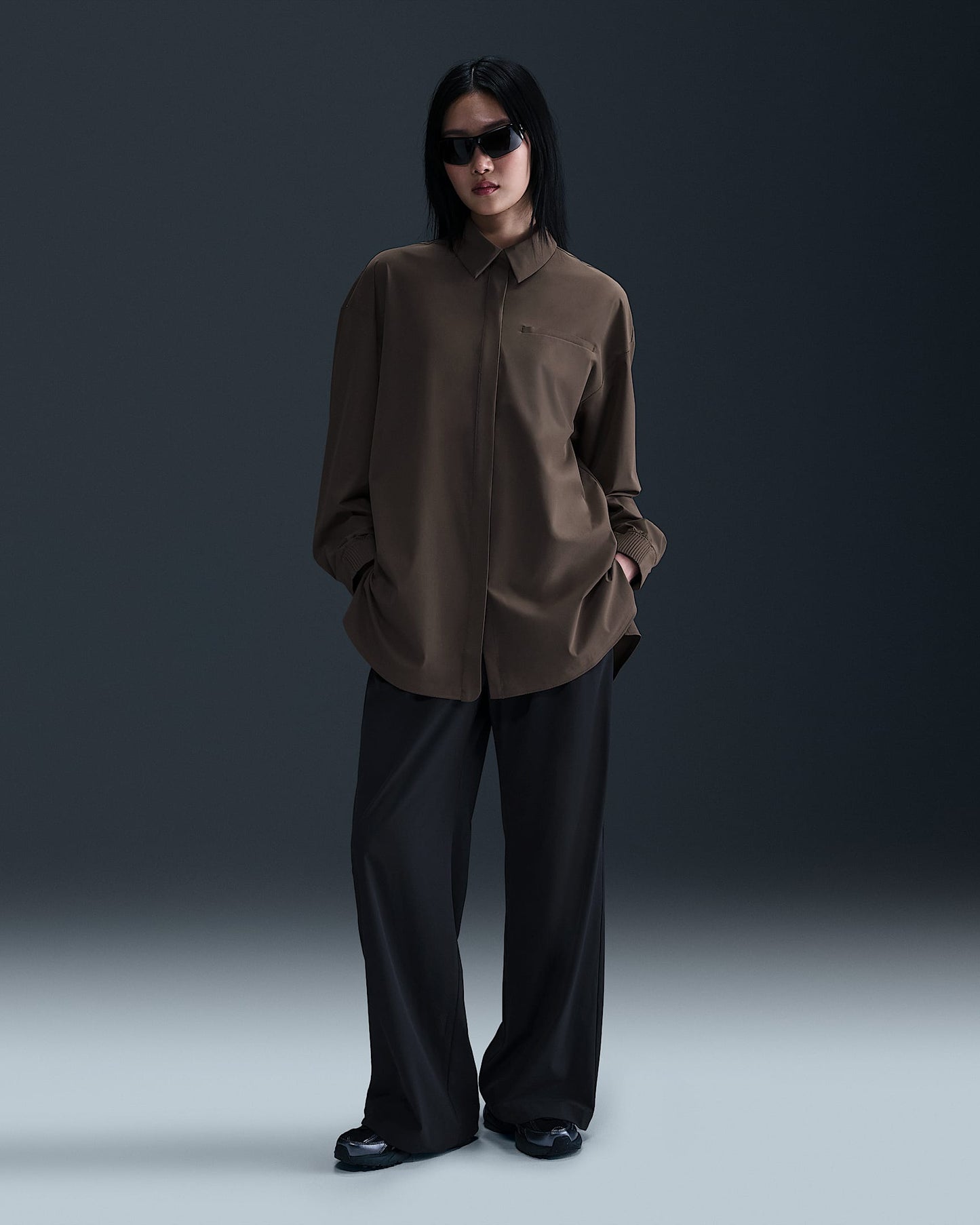 24.7 PerfectStretch Dri-FIT Oversized Long-Sleeve (Brown)