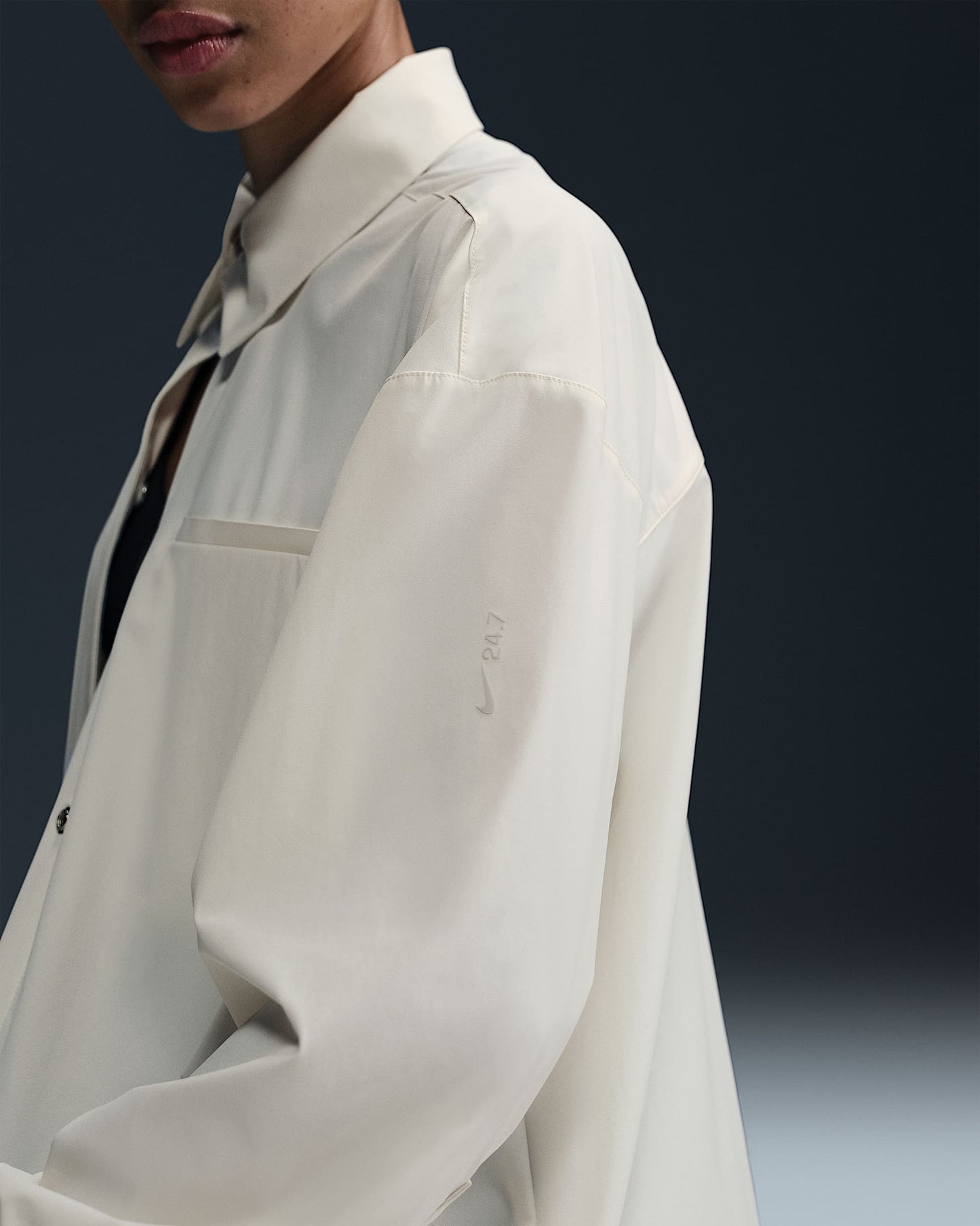 24.7 PerfectStretch Dri-FIT Oversized Long-Sleeve (Off White)
