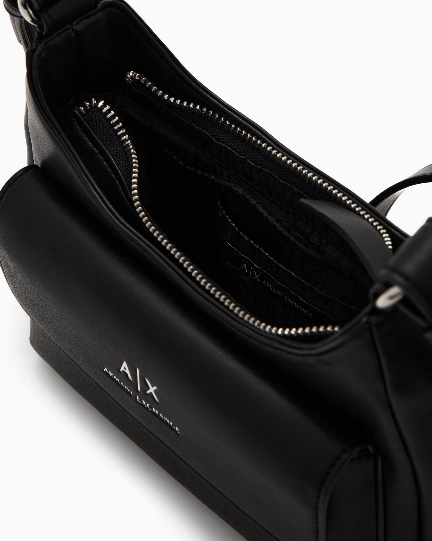 Shoulder Bag with External Pocket (Black)