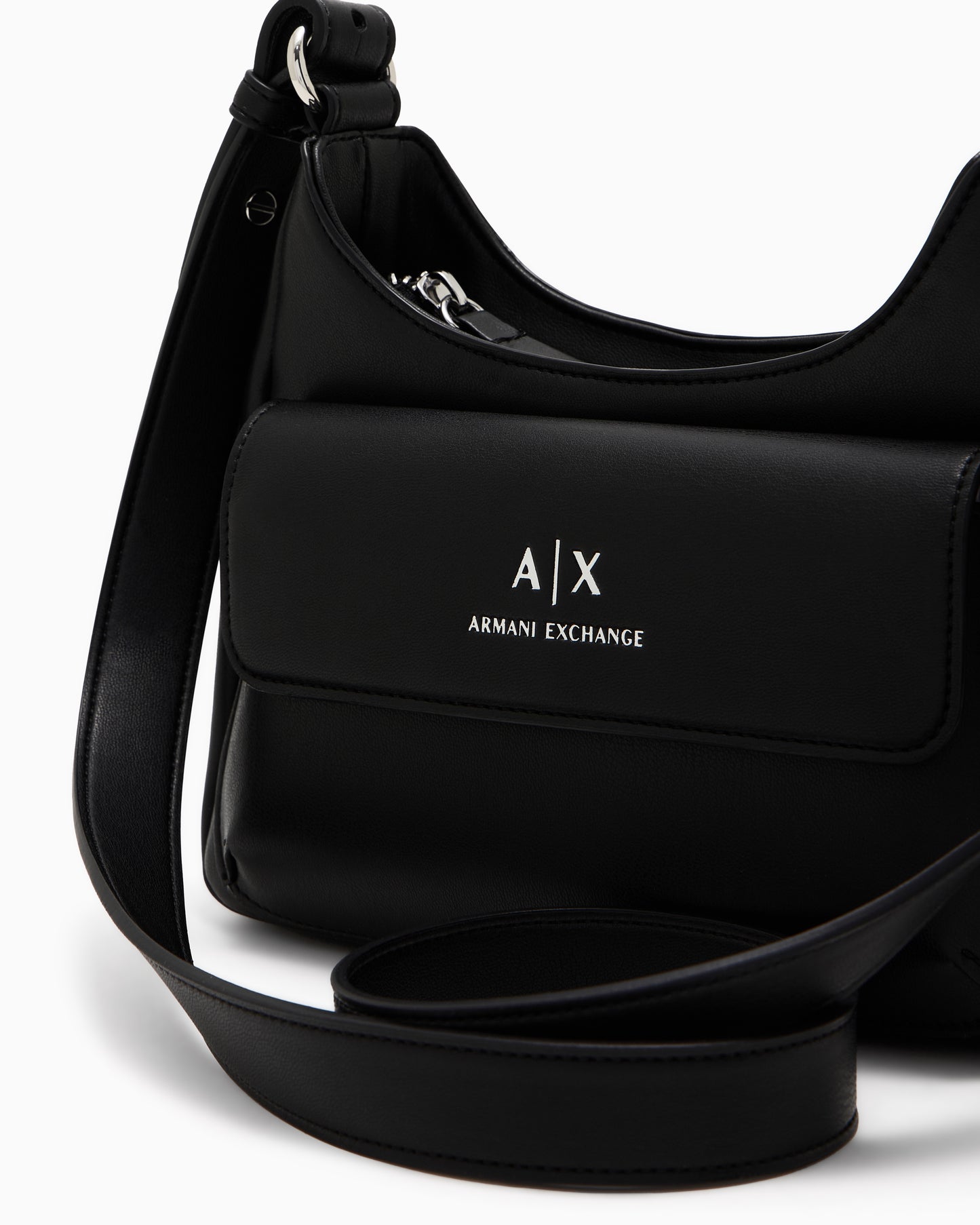 Shoulder Bag with External Pocket (Black)