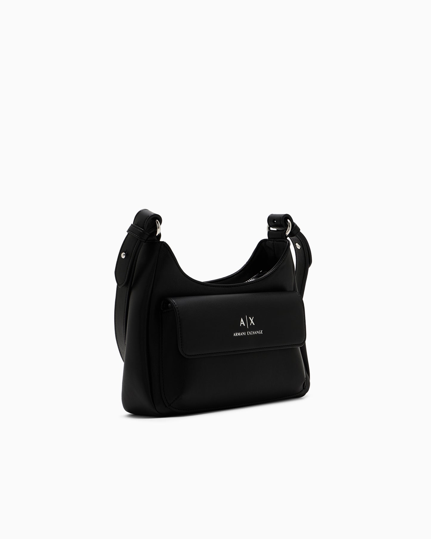 Shoulder Bag with External Pocket (Black)