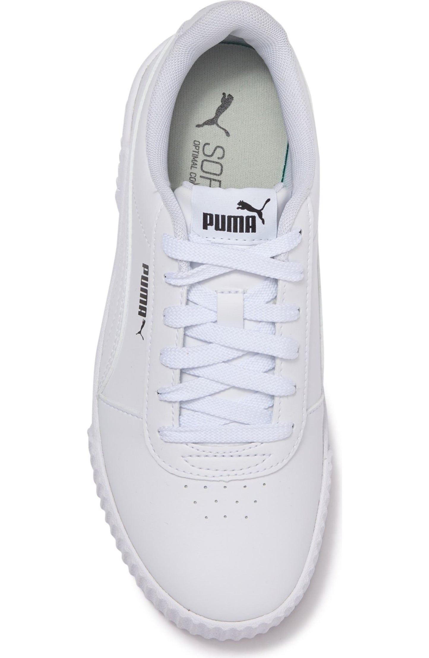 Carina Leather Sneakers (White / White / Black)