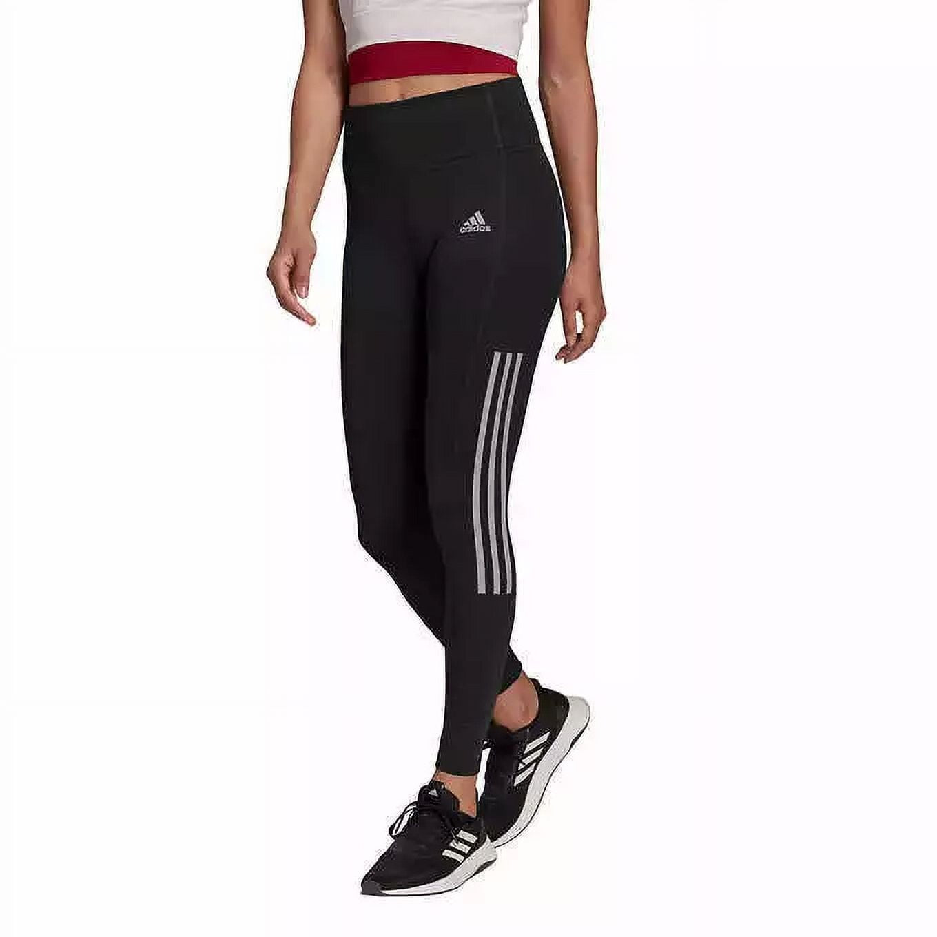 Lightweight High Rise 3 Stripe Mesh 7/8 Leggings (Black / Gray)