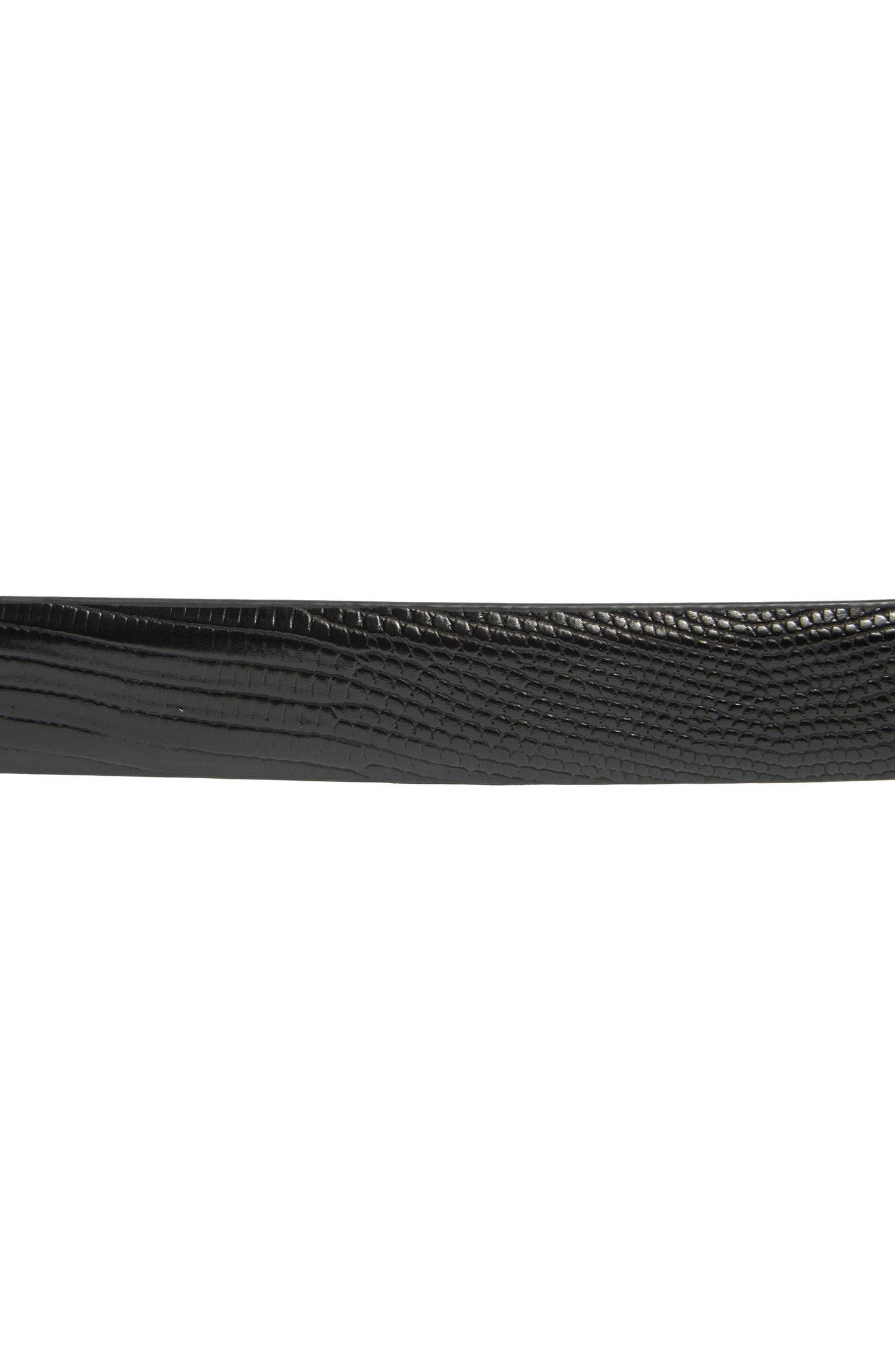Lizard Embossed Faux Leather Belt (Black)