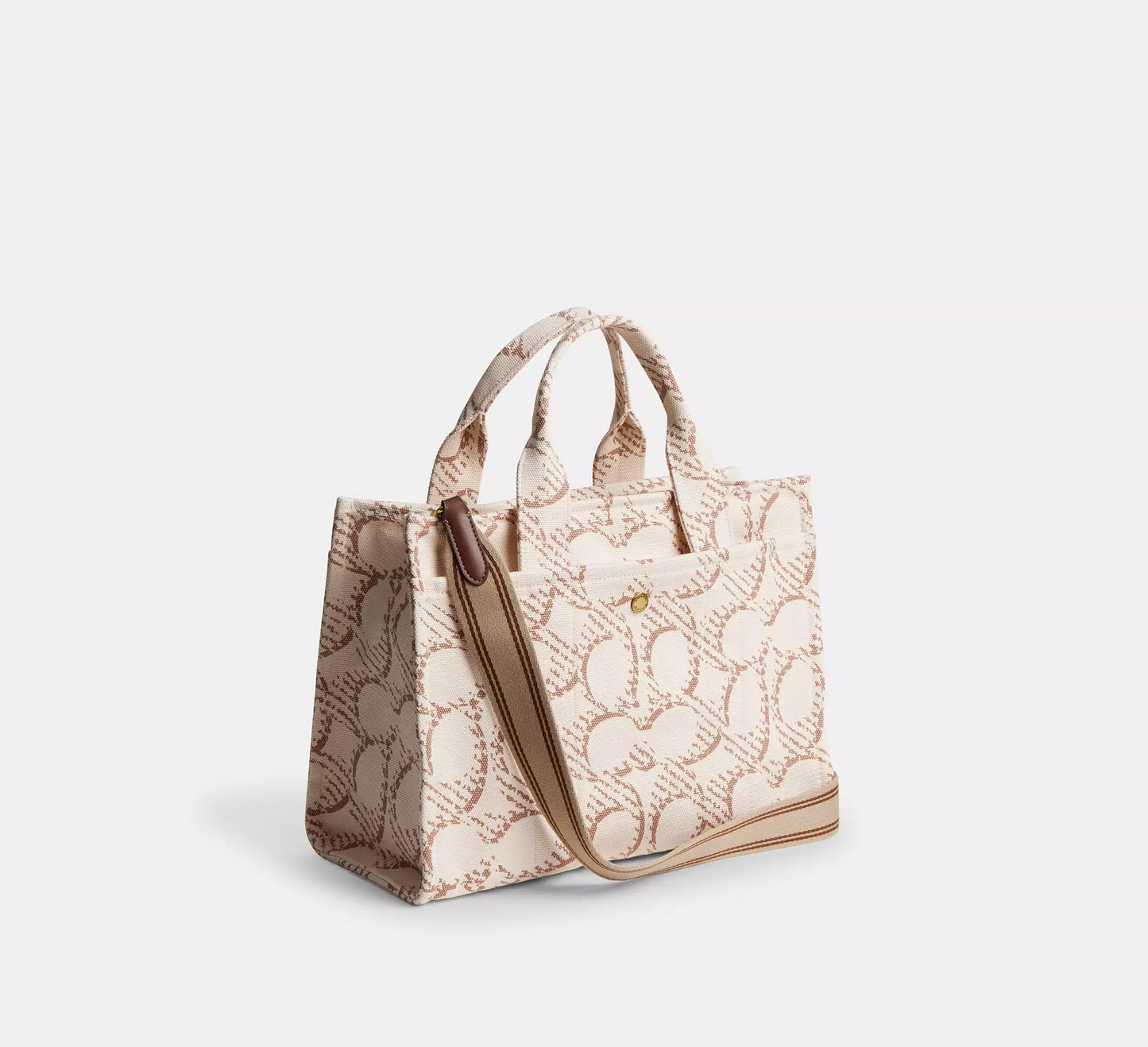 Cargo Tote Bag With Signature Canvas (Brass / Natural)