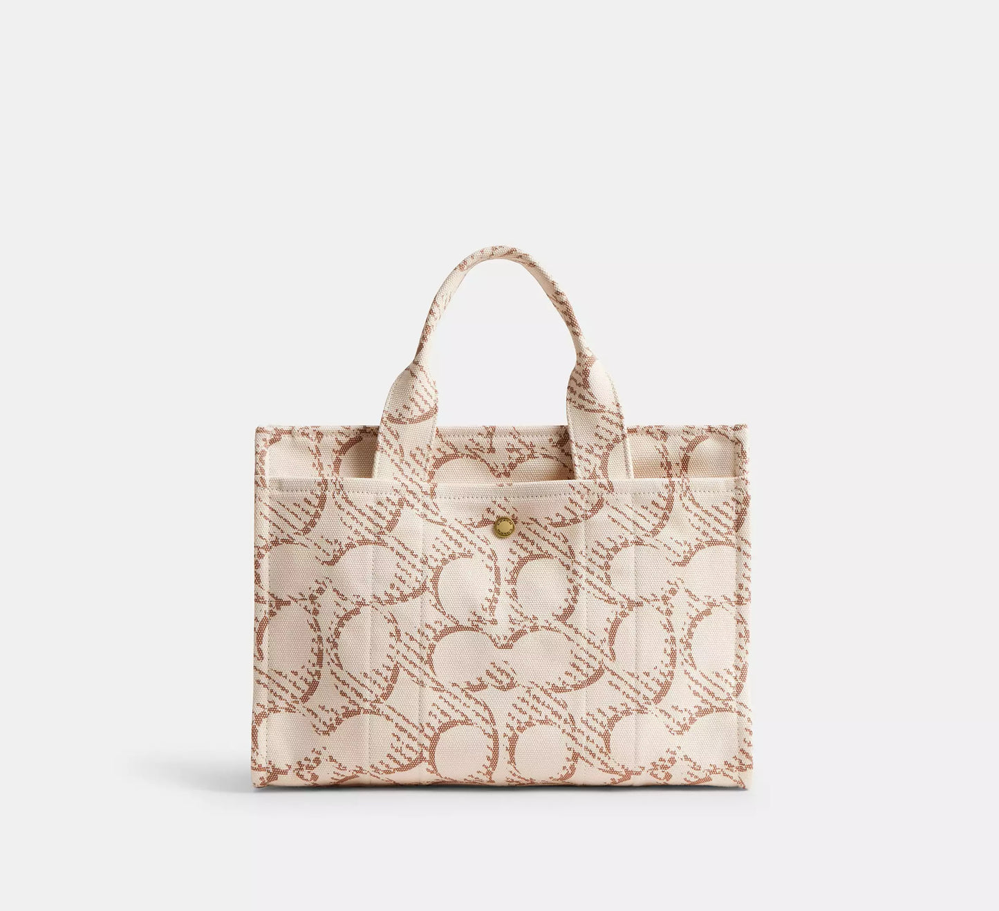 Cargo Tote Bag With Signature Canvas (Brass / Natural)