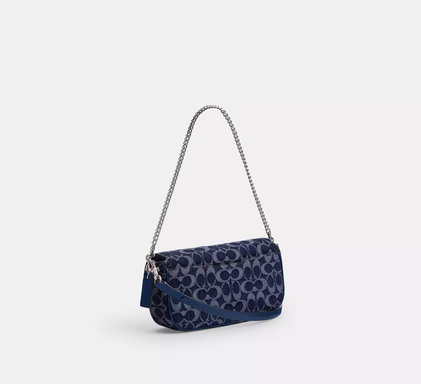 Brook Flap Chain Bag In Signature Denim (Blue)