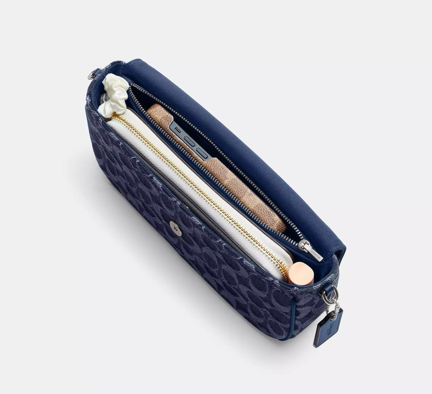 Brook Flap Chain Bag In Signature Denim (Blue)
