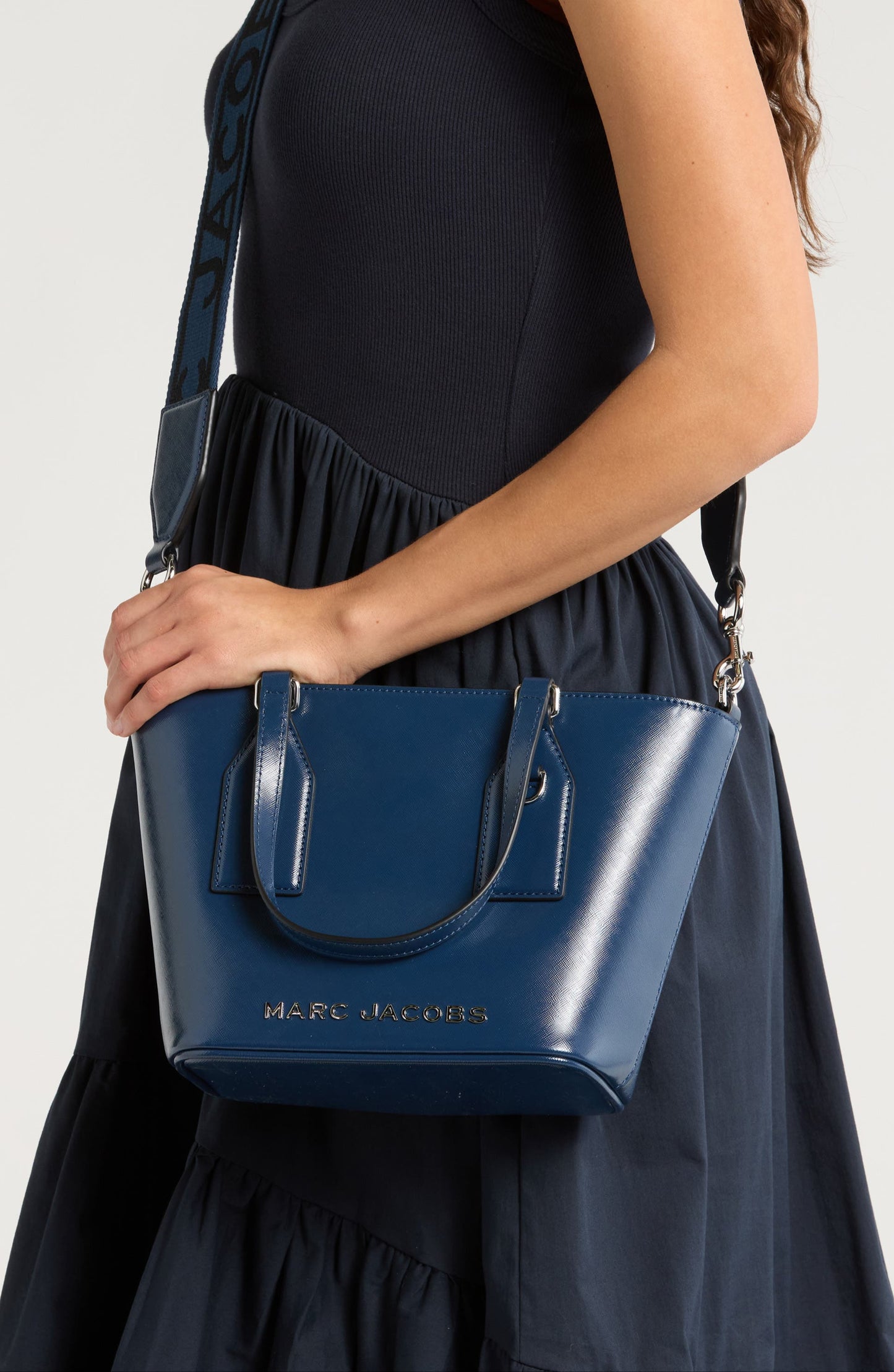 Trademarc Small Tote Satchel (Blue)