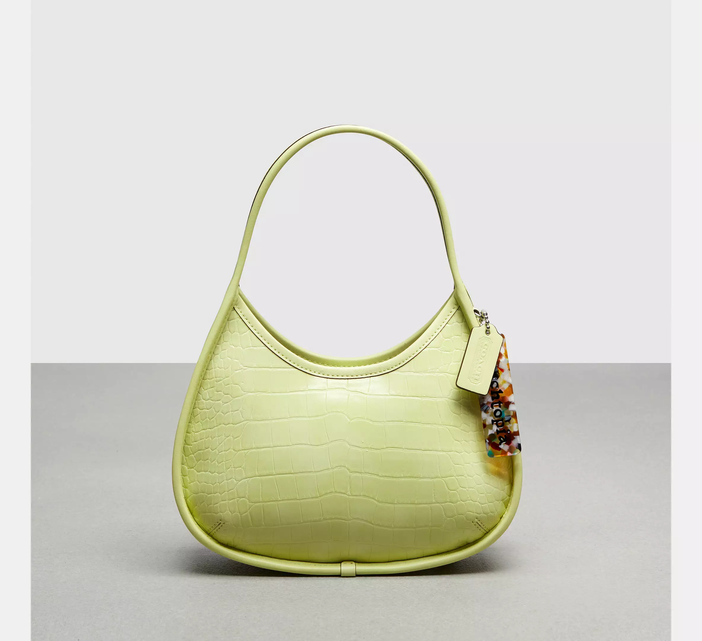 Ergo Bag In Croc Embossed Coachtopia Leather (Pale Lime)