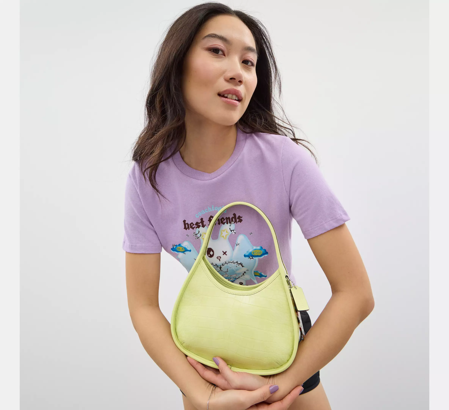 Ergo Bag In Croc Embossed Coachtopia Leather (Pale Lime)