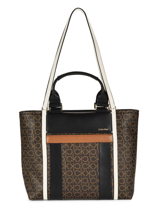 Monogram Print Shoulder Bag (Brown)