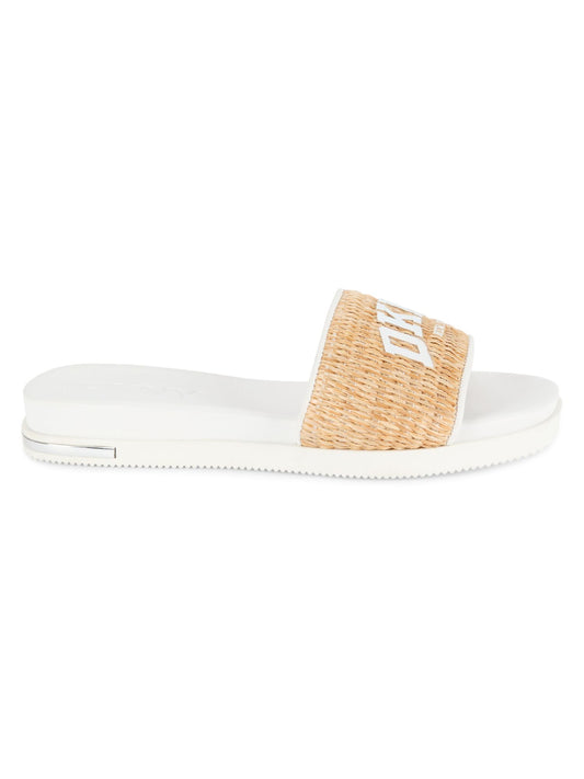 Joa Two Tone Flat Slides (White)