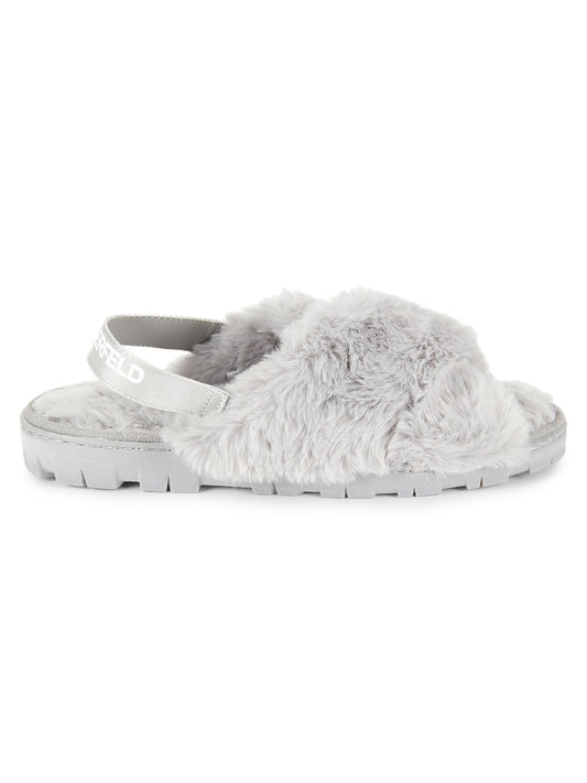Jessica Fur Slippers (Light Gray)