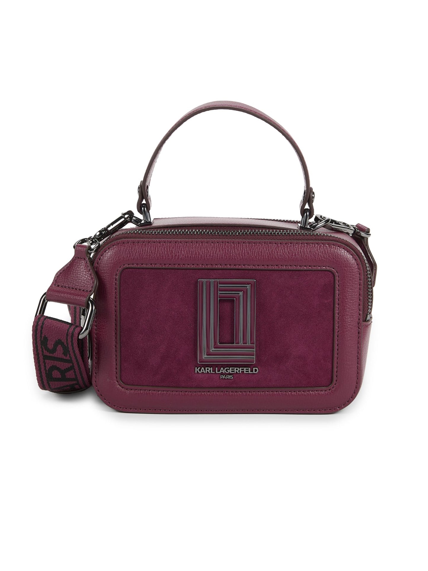 Simone Logo Leather Camera Crossbody (Wine)