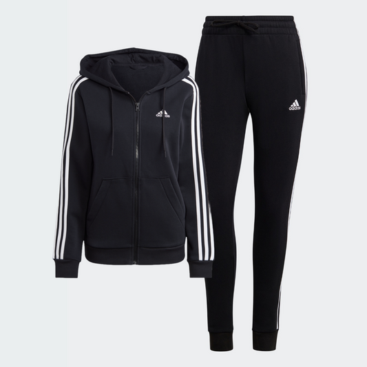 Essentials 3-Stripes Fleece Set (Black/White)