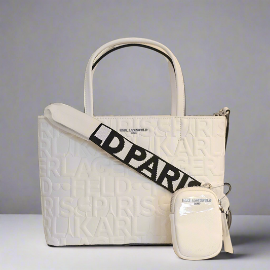 Maybelle Tote Bag (White / Silver)