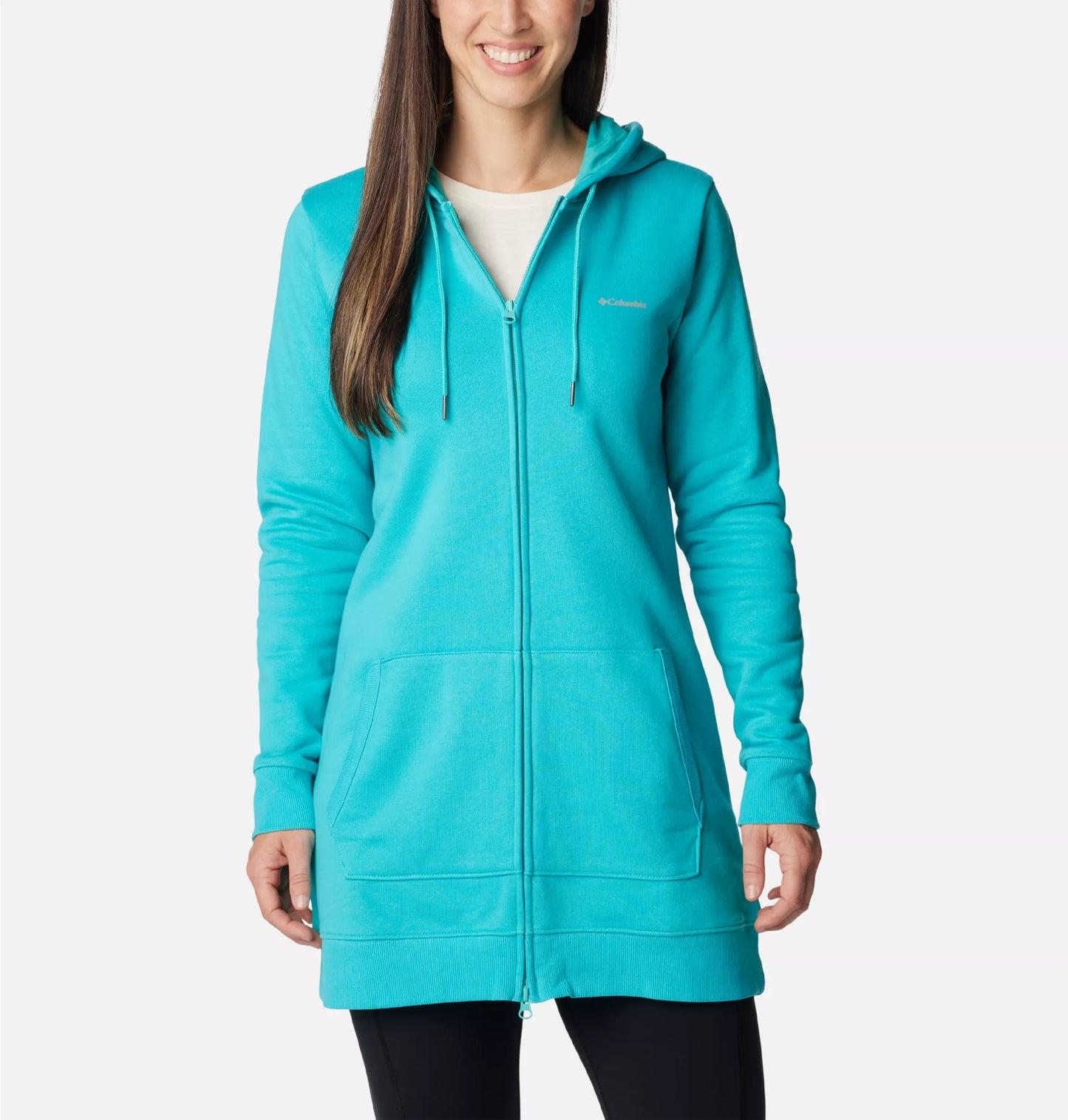 Rush Valley™ Long Full Zip Hoodie (Bright Aqua)