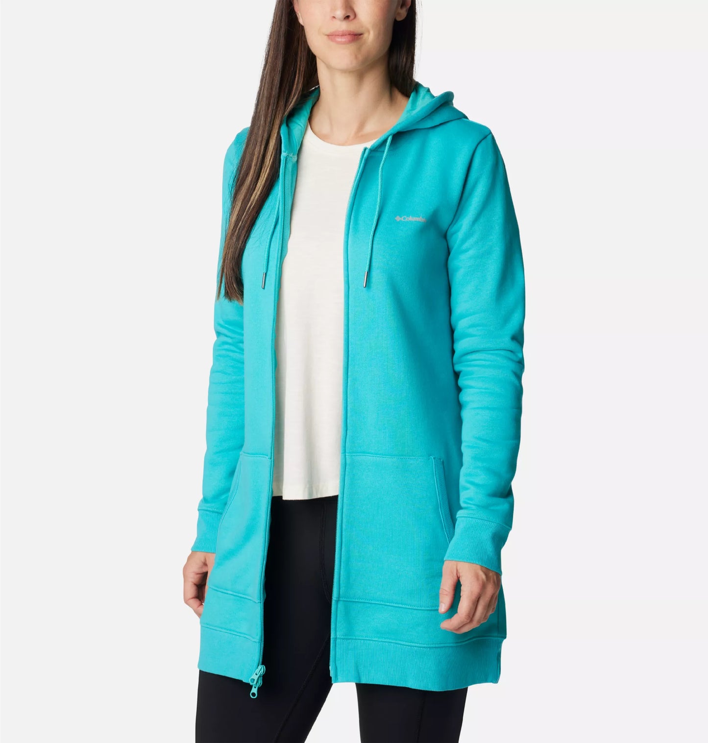 Rush Valley™ Long Full Zip Hoodie (Bright Aqua)