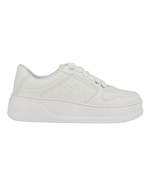 Glenny Platform Lace Up Sneakers (White)