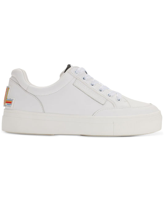 Calico Patch Embellished-Heel Sneakers (Bright White)