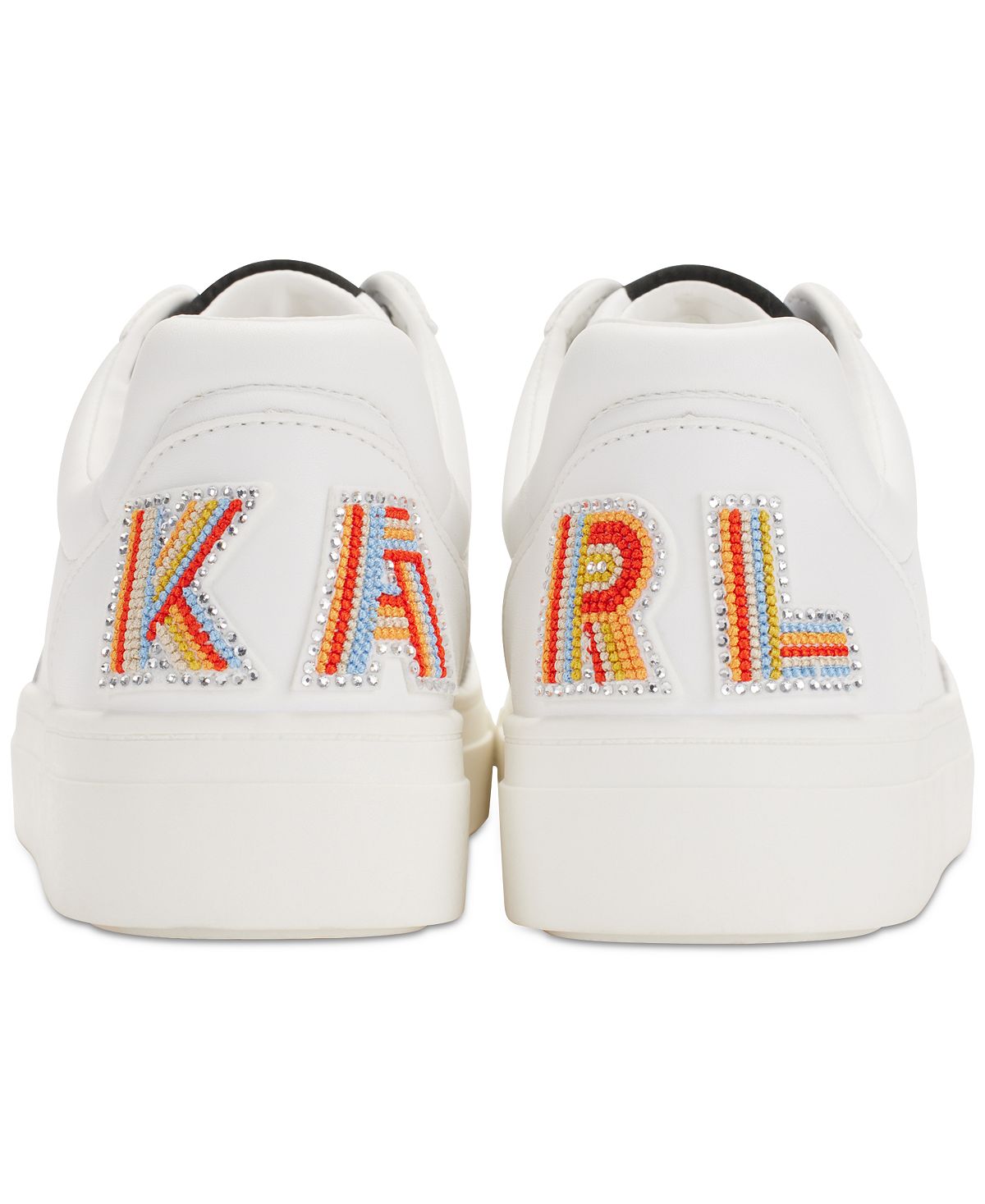 Calico Patch Embellished-Heel Sneakers (Bright White)