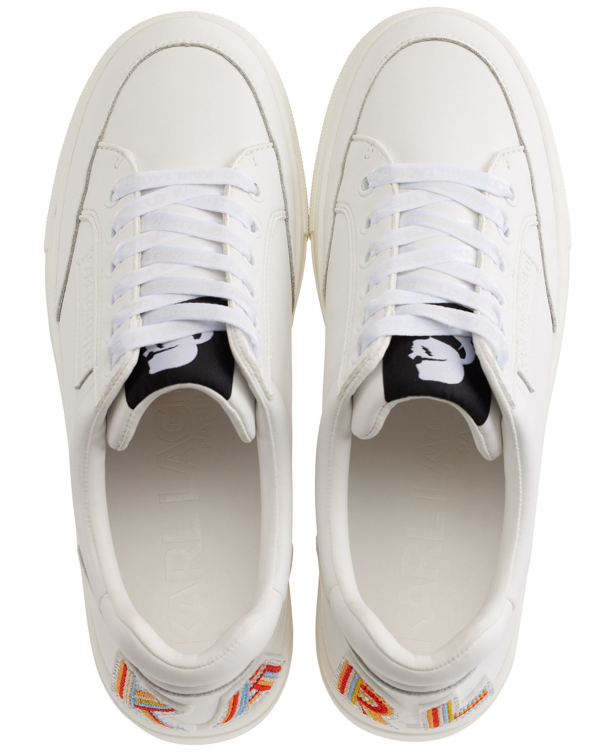 Calico Patch Embellished-Heel Sneakers (Bright White)