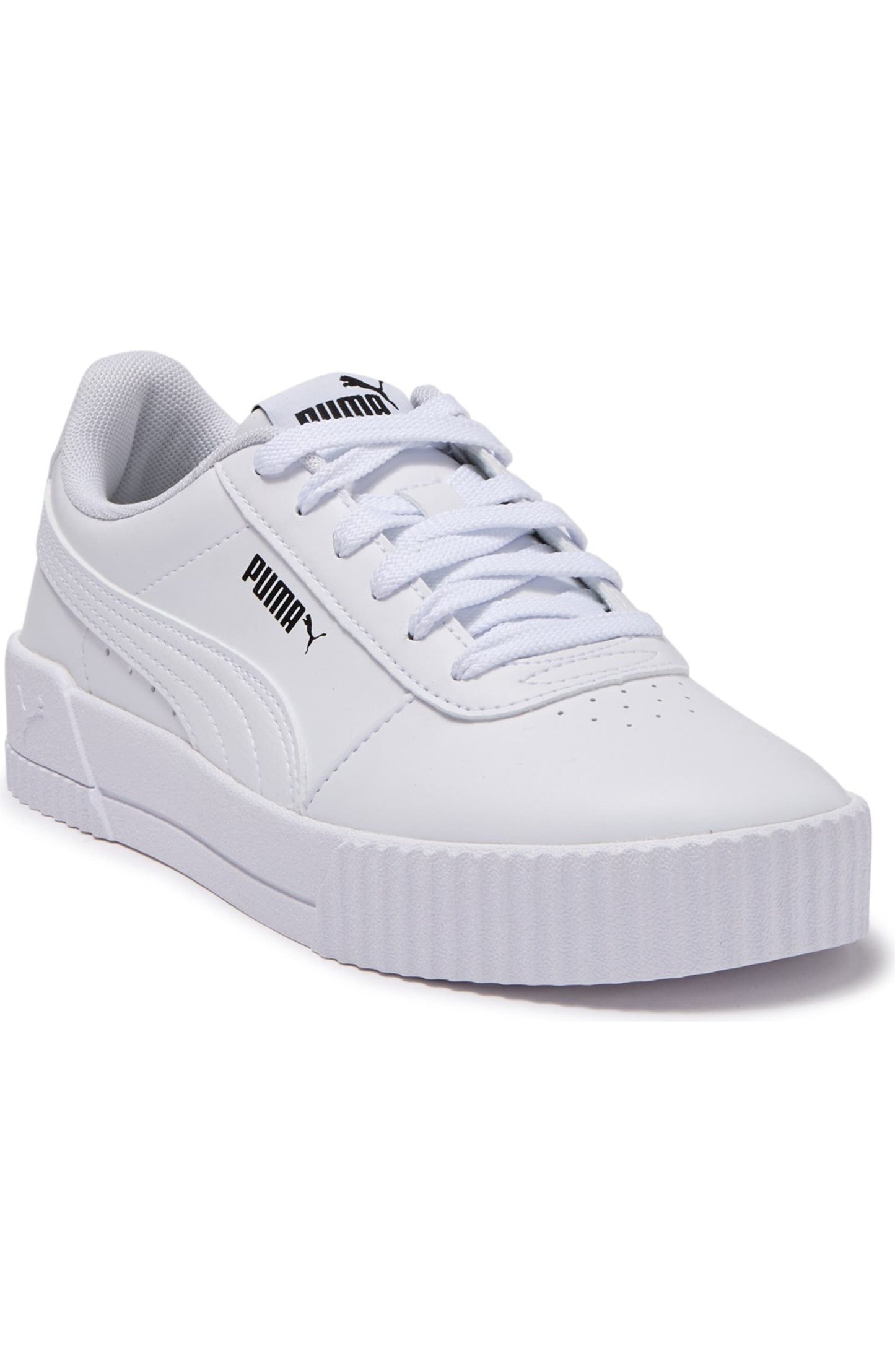 Carina Leather Sneakers (White / White / Black)