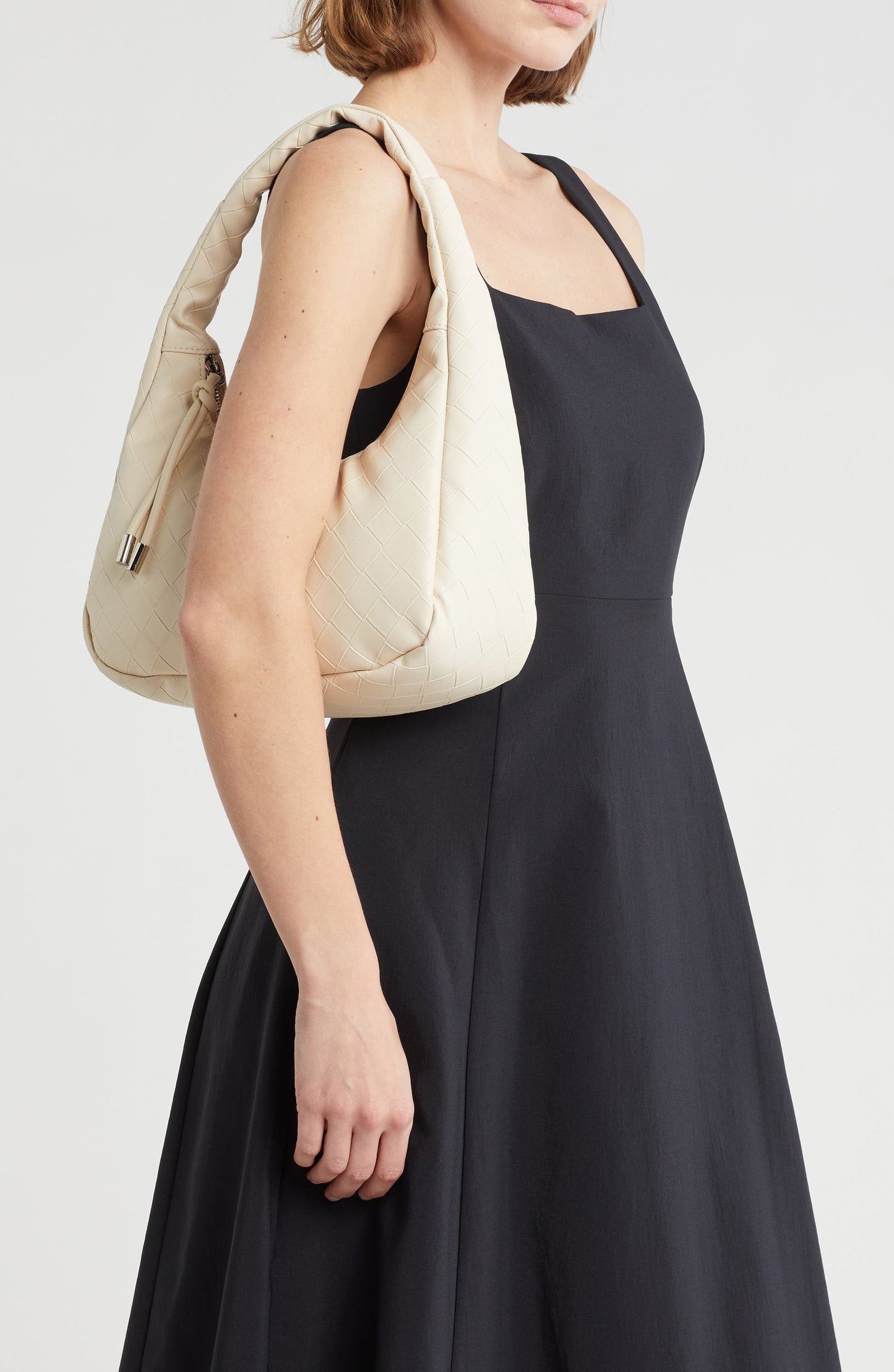 Embossed Shoulder Bag (Cream)