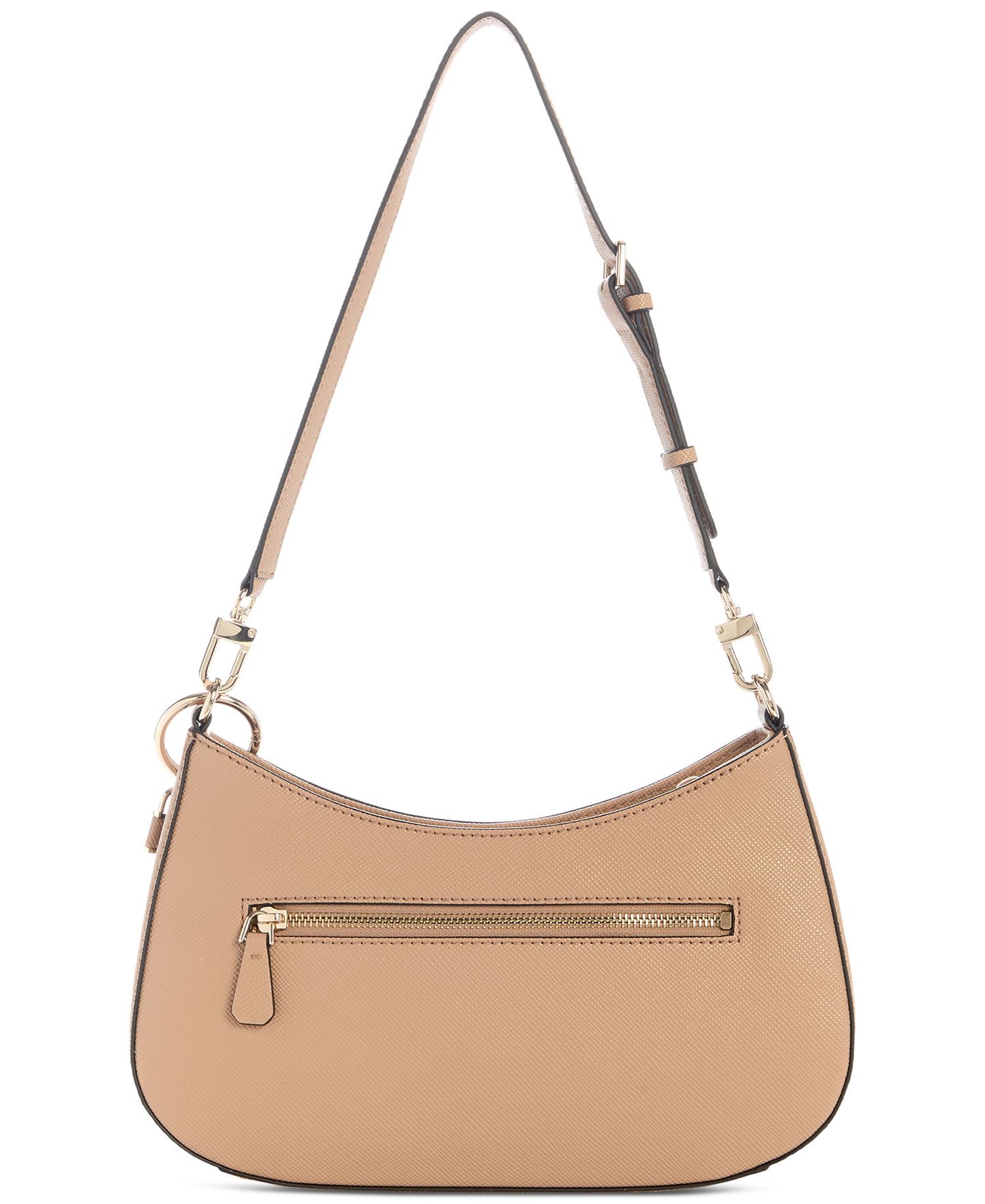 Noelle Top-Zip Shoulder Bag (Beige)