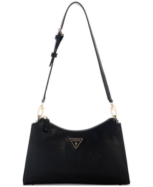 Micaela Top-Zip Shoulder Bag (Black)