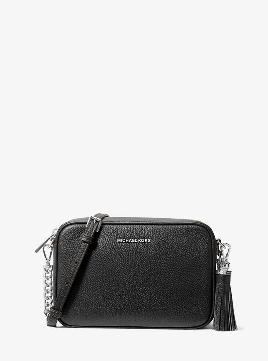 Ginny Leather Crossbody Bag (Black)