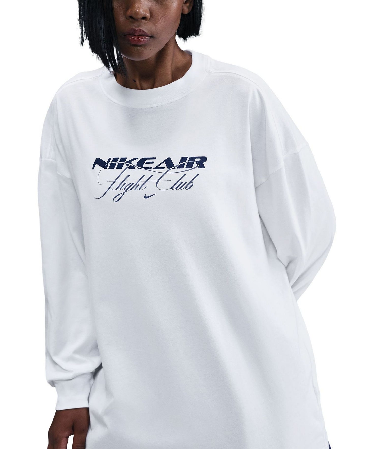 Air Flight Club Oversized Long Sleeve T-Shirt (White)