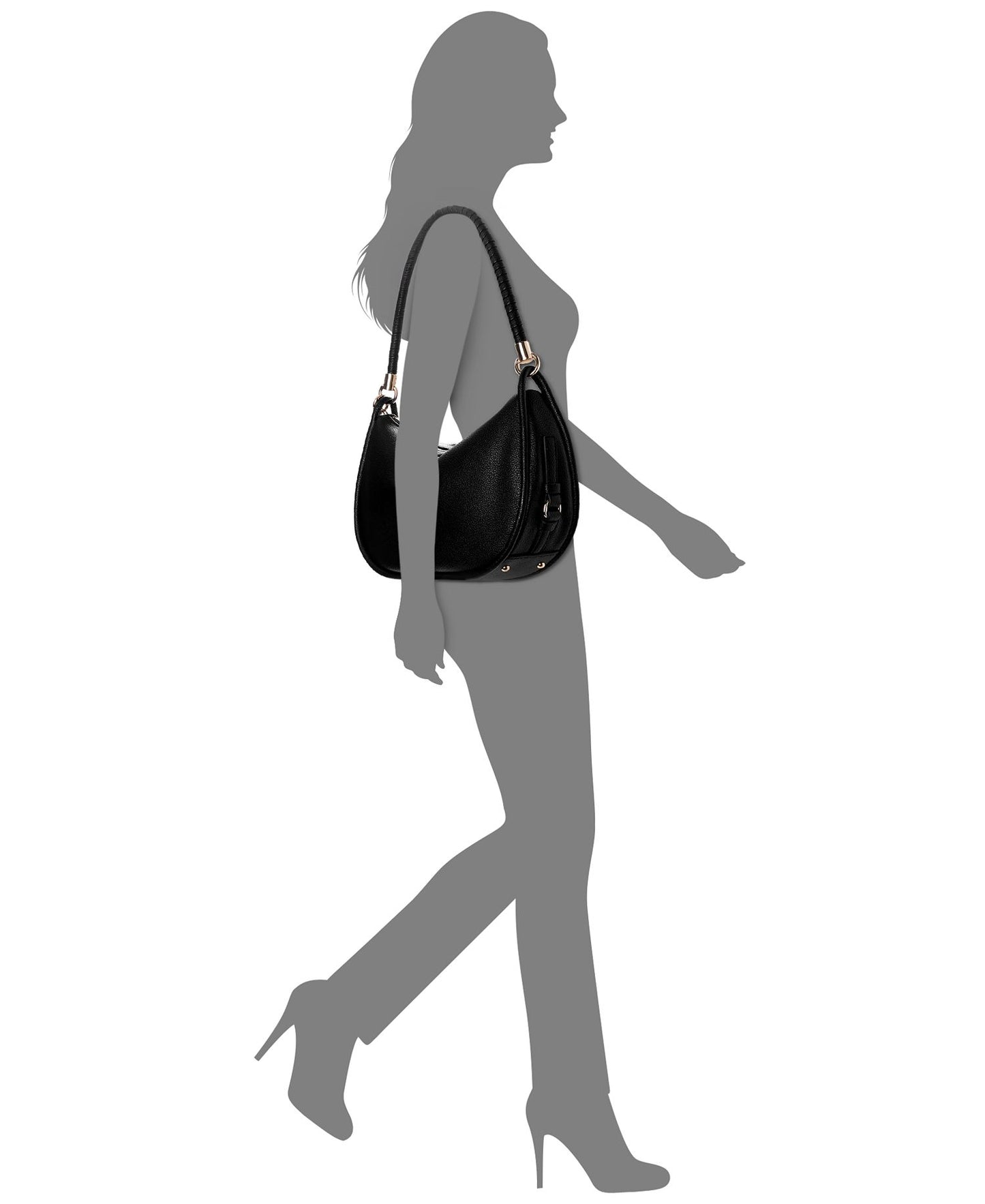 Danya Hobo Shoulder Bag (Black)
