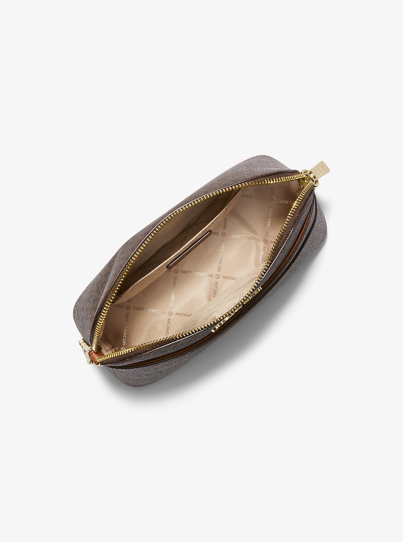 Jet Set Travel Medium Logo Dome Crossbody Bag (Brown)