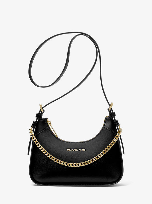 Wilma Small Leather Crossbody Bag (Black)