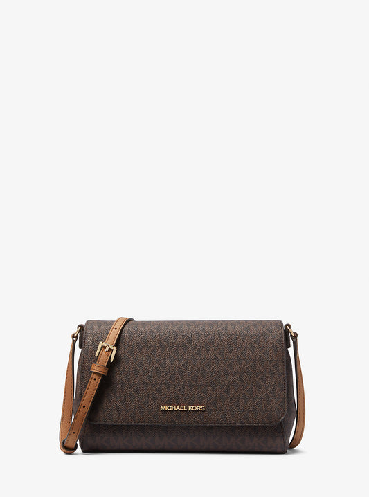 Medium Logo Convertible Crossbody Bag (Brown)
