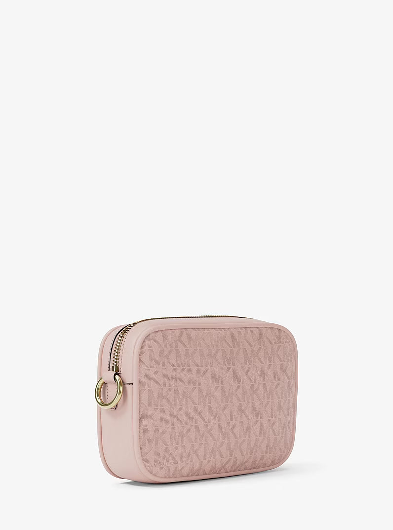 Jet Set Small Signature Logo Camera Crossbody Bag (Powder Blush)