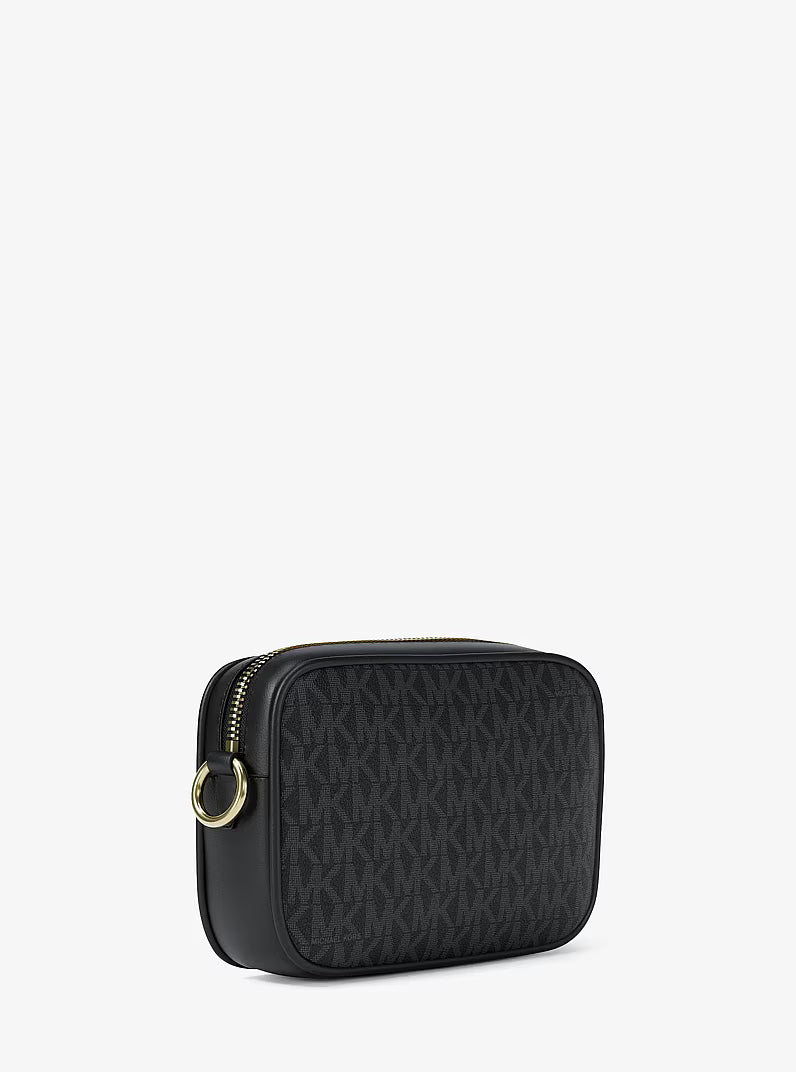 Jet Set Small Signature Logo Camera Crossbody Bag (Black)