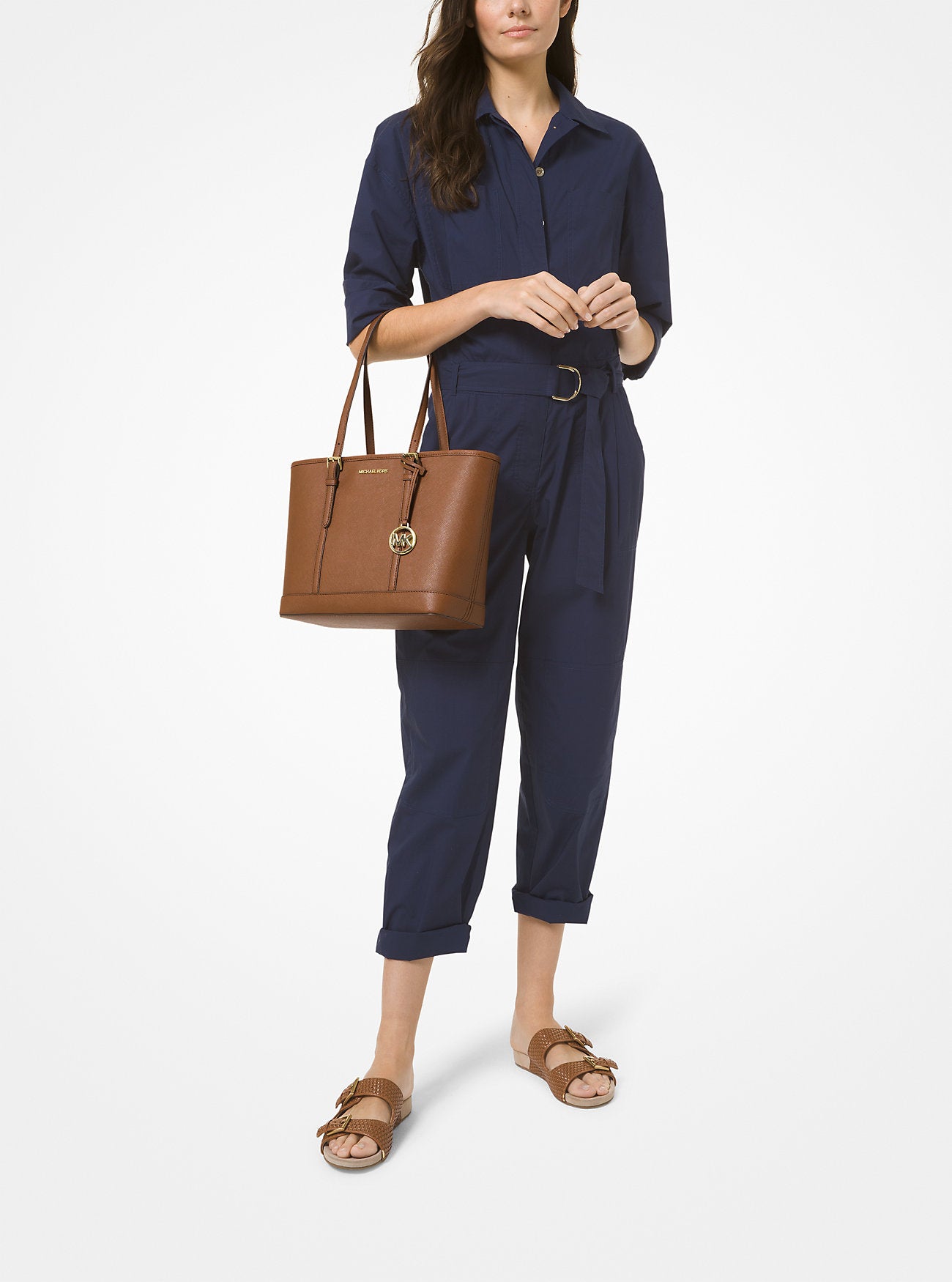 Jet Set Travel Small Saffiano Leather Tote (Luggage)