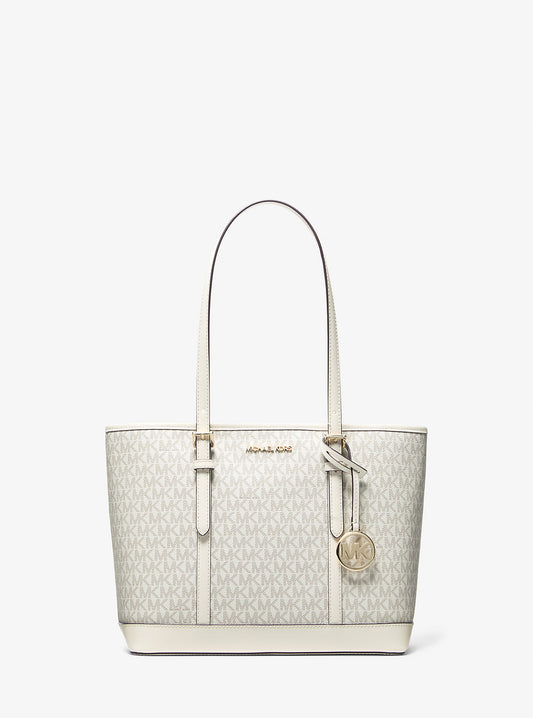 Jet Set Travel Small Logo Tote (Light Cream)
