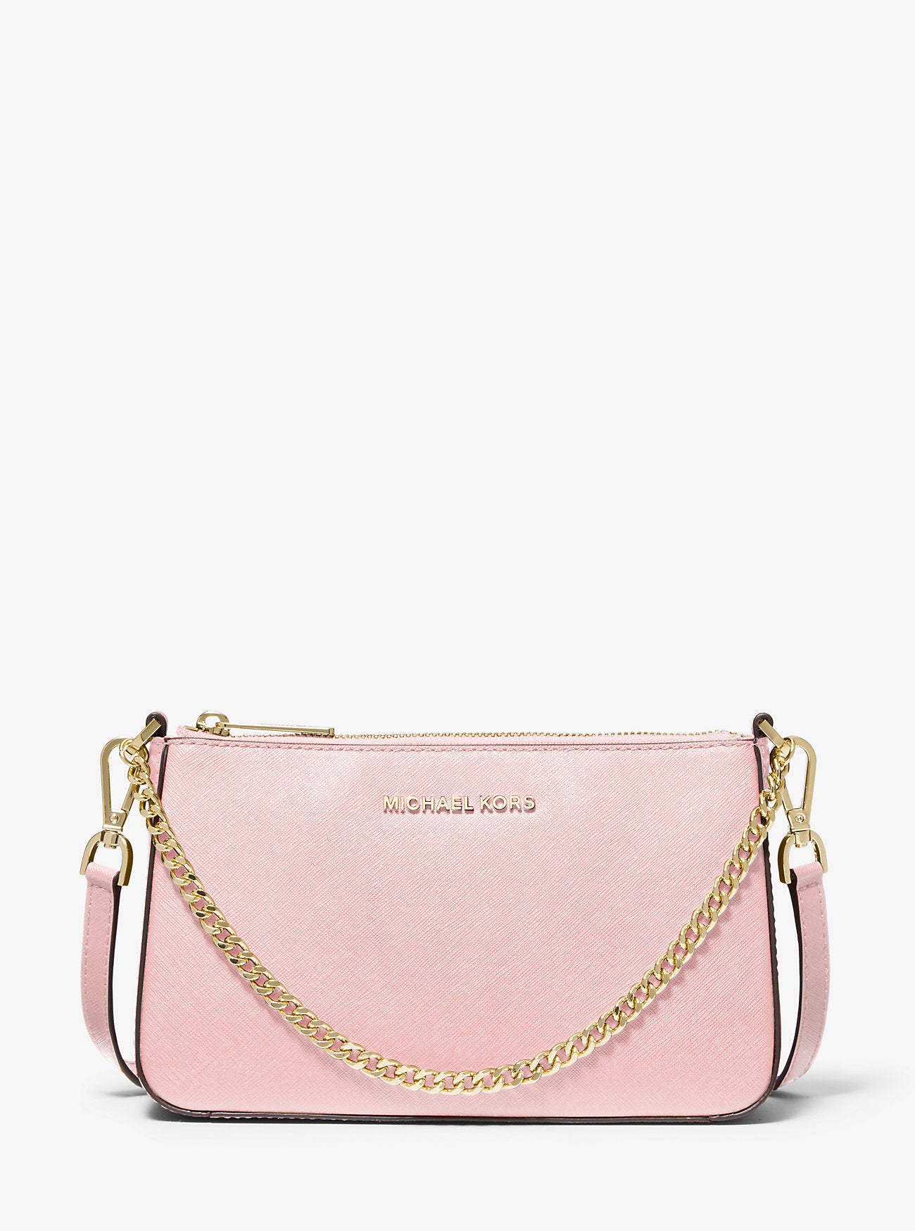 Jet Set Medium Saffiano Leather Crossbody Bag (Powder Blush)