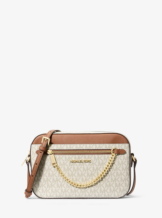 Jet Set Large Logo Crossbody Bag (Vanilla)