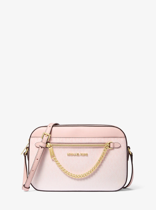 Jet Set Large Ombré Signature Logo Crossbody Bag (Powder Blush)