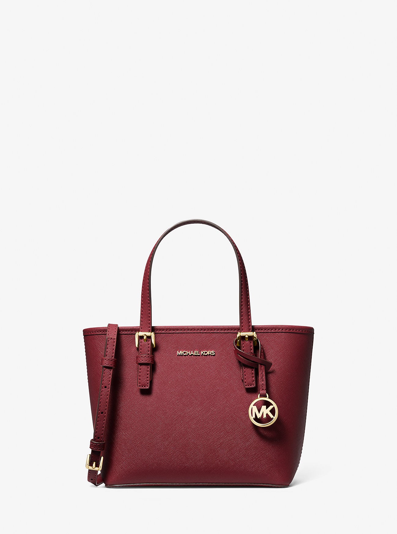 Jet Set Travel Extra-Small Saffiano Leather Top-Zip Tote Bag (Oxblood)