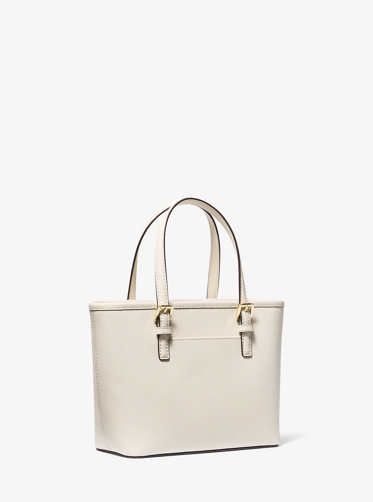 Jet Set Travel Extra-Small Saffiano Leather Top-Zip Tote (Light Cream)